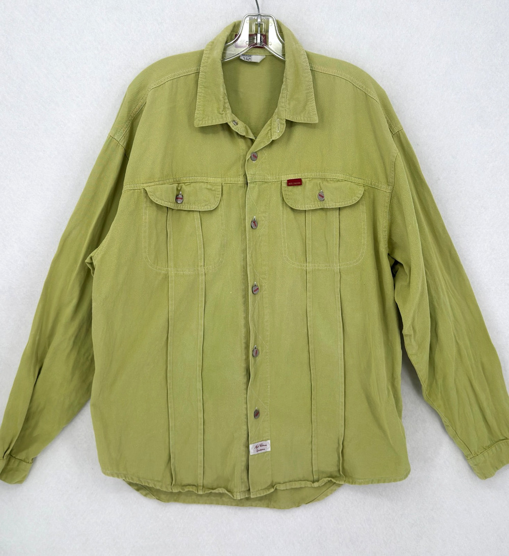 Vintage ⁠Nigel Cabourn Green Cotton Long Sleeve Button Up Utility Shirt Sz 4